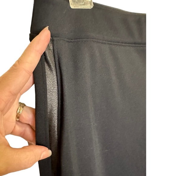SPANX Black Track Legging Joggers with Faux Leather Side Stripes | Size: Large - Picture 7 of 13